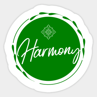 Harmony, high vibration word Sticker